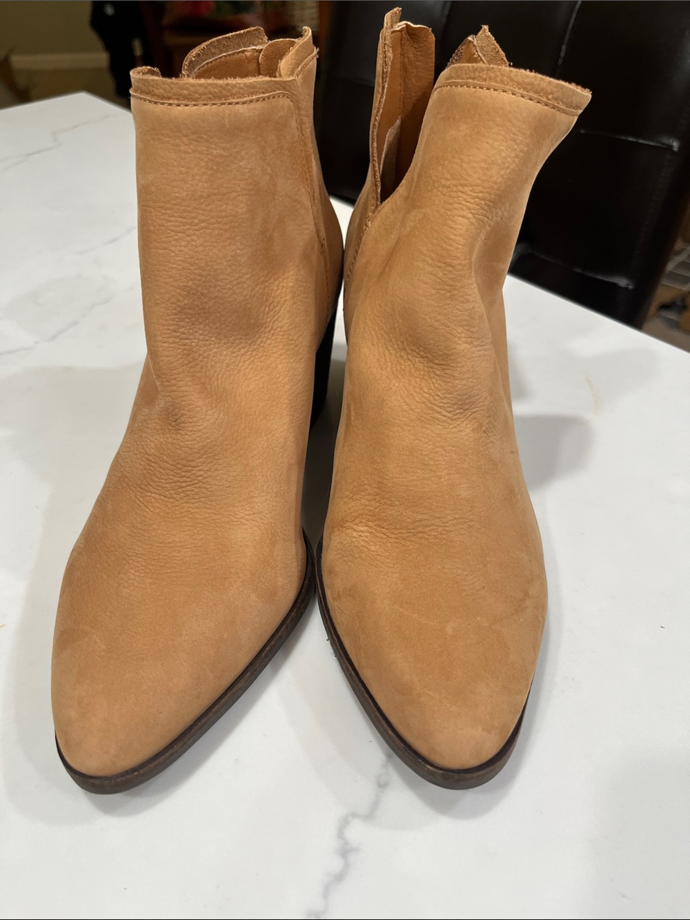Lucky Brand  Tan Suede Pointed Toe Beylon Ankle Booties